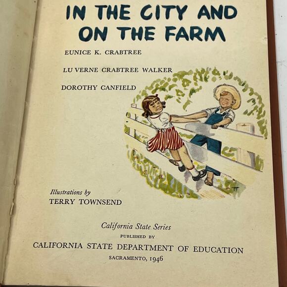 Vintage 1946 First Grade Reading Book - In The City And On The Farm - E Crabtree - Picture 2 of 7